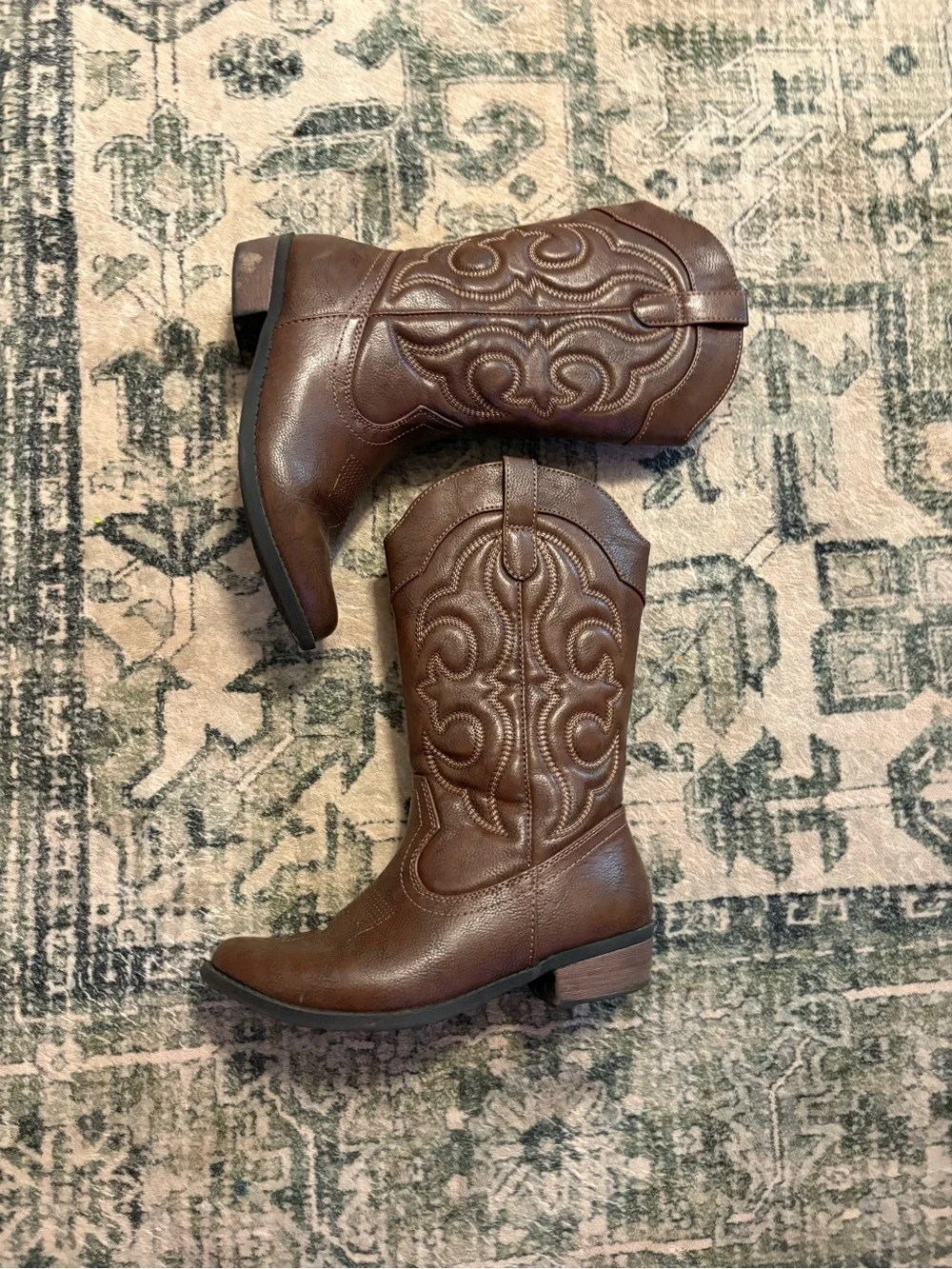 Cat & Jack Brown Kids Western Cowboy Boots